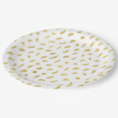 Goud Glam Wit Abstract Papieren Bordje (Gekanteld)