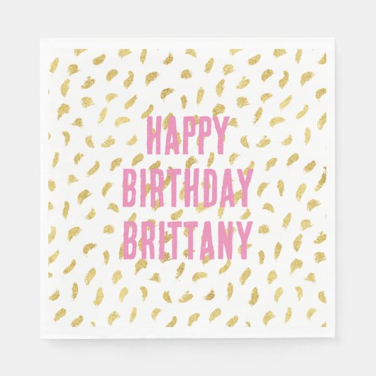 Goud Glam Wit Abstract Servet (Voorkant)