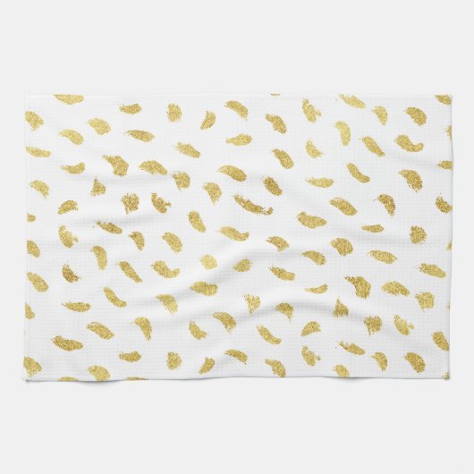 Goud Glam Wit Abstract Theedoek (Horizontaal)
