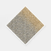 Goud Glam Zwart Leopard Print Glitter Sparkle Servet (Hoek)