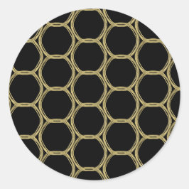 Goud Glam & Zwarte Ringen Modern Glam Feestje Ronde Sticker
