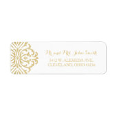 Goud Glamour Elegance Return Adres Label (Voorkant)