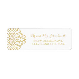 Goud  Glamour Elegance Return Adres Label