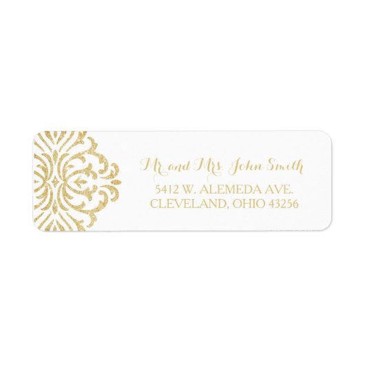 Goud  Glamour Elegance Return Adres Label (Voorkant)
