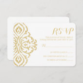 Goud Glamour Elegantie Bruiloft RSVP Kaart (Voorkant / Achterkant)