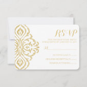 Goud Glamour Elegantie Bruiloft RSVP Kaart (Voorkant)