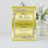 Goud Glamour & Glitters 50ste gouden huwelijksjubi Save The Date (Staand voorkant)