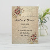 Goud & Glans Bruiloft Kaart (Staand voorkant)