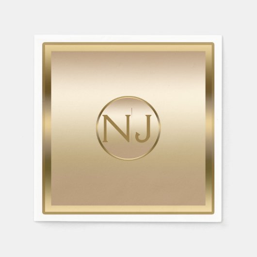 Goud Glans Gouden Glanzend Modern Glam Feest Servetten (Voorkant)
