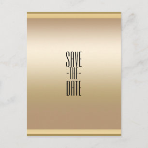 Goud Glans Shiny Chic Glam Bewaar de Datum Aankondigingskaart