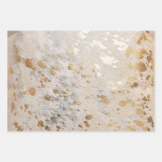 Goud glanzend Metallic Kerstcadeau Inpakpapier Vel (Voorkant 3)