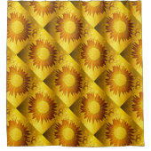 goud, glanzend, modern, stijl, gekleurd, zonnebloe douchegordijn (Voorkant)