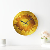 goud, glanzend, modern, stijl, gekleurd, zonnebloe grote klok (Huis)