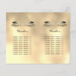 Goud Glas Glitter Make-up Oog Wimper Prijzen Folde Flyer