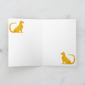 Goud Glas in lood Cat CrystalKatz Kaarten (Binnen)