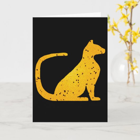 Goud Glas in lood Cat CrystalKatz Kaarten (Gele Bloem)