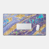 Goud glinsterend paarse holografische opaal & marm bureaumat (Keyboard & Muis)