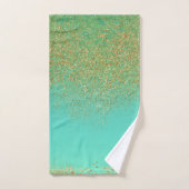 Goud glinsterend waterval-effect & turquoise aqua  bad handdoek (Handdoek)