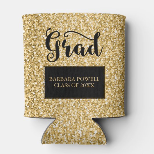 Goud Glitter-Afstuderen Blikjeskoeler (Achterkant)