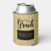 Goud Glitter-Afstuderen Blikjeskoeler (Blikje Achterkant)
