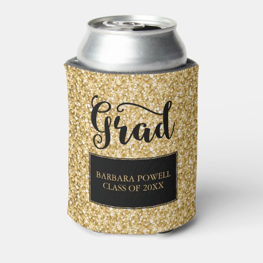 Goud Glitter-Afstuderen Blikjeskoeler (Blikje Achterkant)