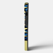 Goud Glitter Blauw Luipaard Print Naam Case-Mate iPhone Case (Achterkant / Links)