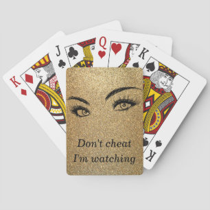 Goud, Glitter, Eyes Pokerkaarten