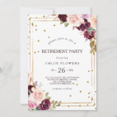 Goud Glitter Geometrisch Bourgondisch Pensioen Par Kaart (Voorkant)