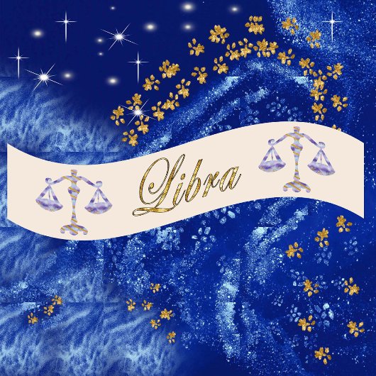 Goud & Glitter geschilderde Weegschaal & Gouden Na Satijnen Lint