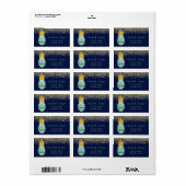 Goud Glitter Groen Ananas Navyblauw Etiket (Full Sheet)