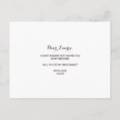 Goud Glitter Groen Bourgondië Bloemen Bruidsmeisje Uitnodiging Briefkaart (Achterkant)