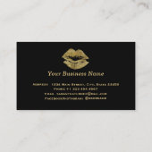 Goud Glitter Lippen Make-up Artiest Visitekaartje (Achterkant)