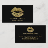 Goud Glitter Lippen Make-up Artiest Visitekaartje (Voorkant / Achterkant)