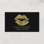 Goud Glitter Lippen Make-up Artiest Visitekaartje (Voorkant)