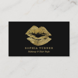 Goud Glitter Lippen Make-up Artiest Visitekaartje