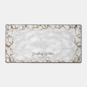 Goud Glitter Marmer Elegant Patroon Bedrijfsnaam Bureaumat (Voorkant)