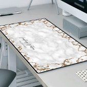 Goud Glitter Marmer Elegant Patroon Bedrijfsnaam Bureaumat