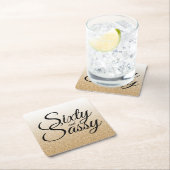 Goud Glitter Ombre 60 en Sassy 60e Verjaardag Kartonnen Onderzetters (Insitu)