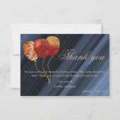 Goud & Glitter Rode Ballonnen Verjaardag Dank u Notitiekaartje (Voorkant)