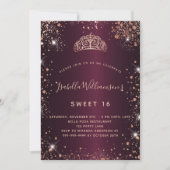 Goud glitter roos tiara, gezoet 16 kaart (Voorkant)