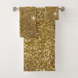 Goud Glitter Schittering Glitterig Fonkelend Mooie Bad Handdoek