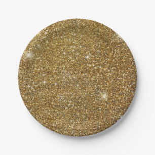 Goud Glitter Schittering Glitterig Fonkelend Mooie Papieren Bordje