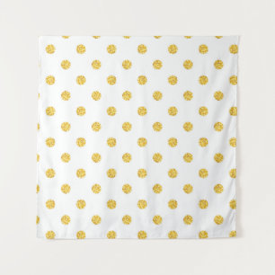Goud glitter stippen textuur met polka-stippen wandkleed