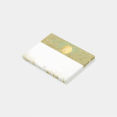 Goud Glitter & Turkoois Aqua Glam Persoonlijke Ini Post-it® Notes (Schuin)