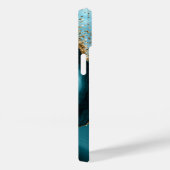 Goud Glitter Turquoise Marmer Glitter Druppels Case-Mate iPhone Case (Achterkant / Rechts)