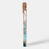 Goud Glitter Turquoise Marmer Glitter Druppels Case-Mate iPhone Case (Achterkant / Links)