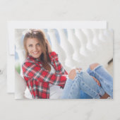 Goud Glitter Wit 4 Foto Afstudeer Uitnodiging (Achterkant)