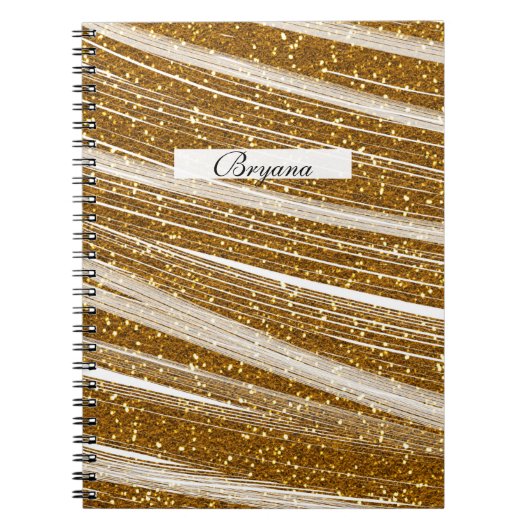 Goud Glitter Wit Glans Chique Glamour Notitieboek (Voorkant)