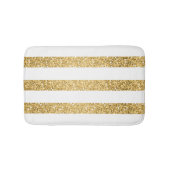 Goud Glitter Wit Strepen Patroon Badmat (Voorkant)