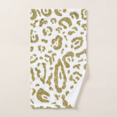 Goud Glitter Witte Cheetah Luipaard Dierenprint  Bad Handdoek (Handdoek)